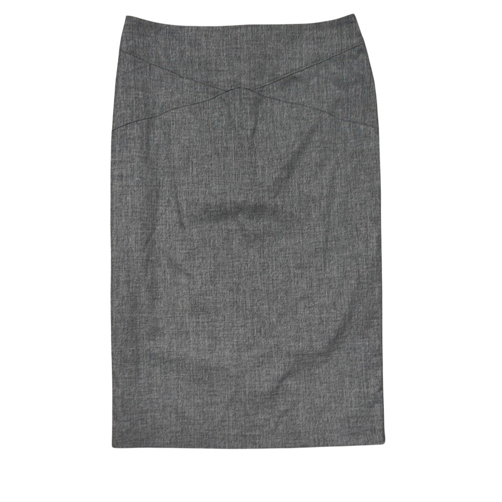 New York & Company Skirt Womens 4 Gray Straight‎ Pencil Knee Length Stretch Work